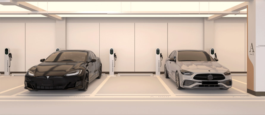 S03 Floor-mounted EV charging station indoor parking lot